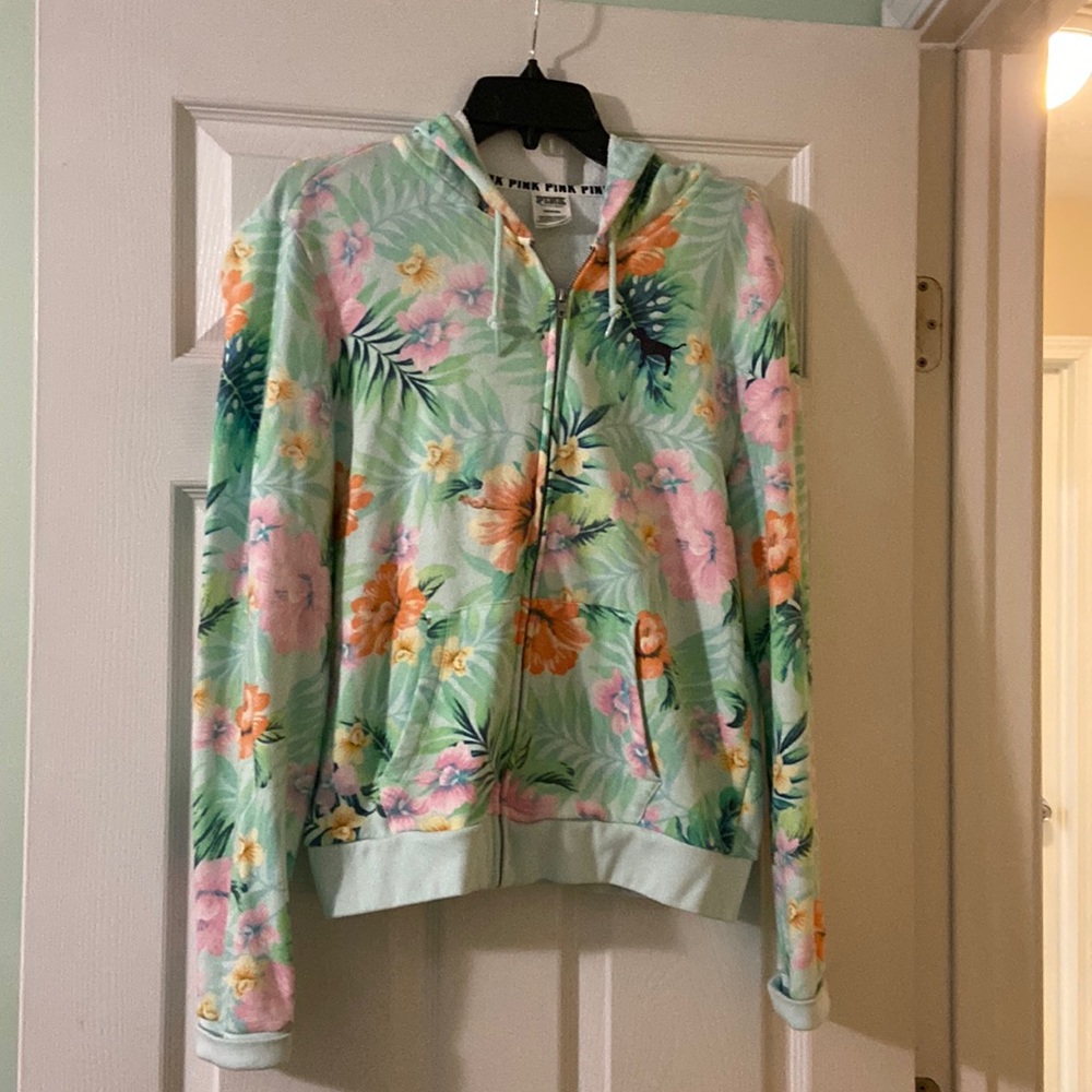 Pink Brand by Victorias Secret Floral Hoodie. Excellent condition. Size Large.